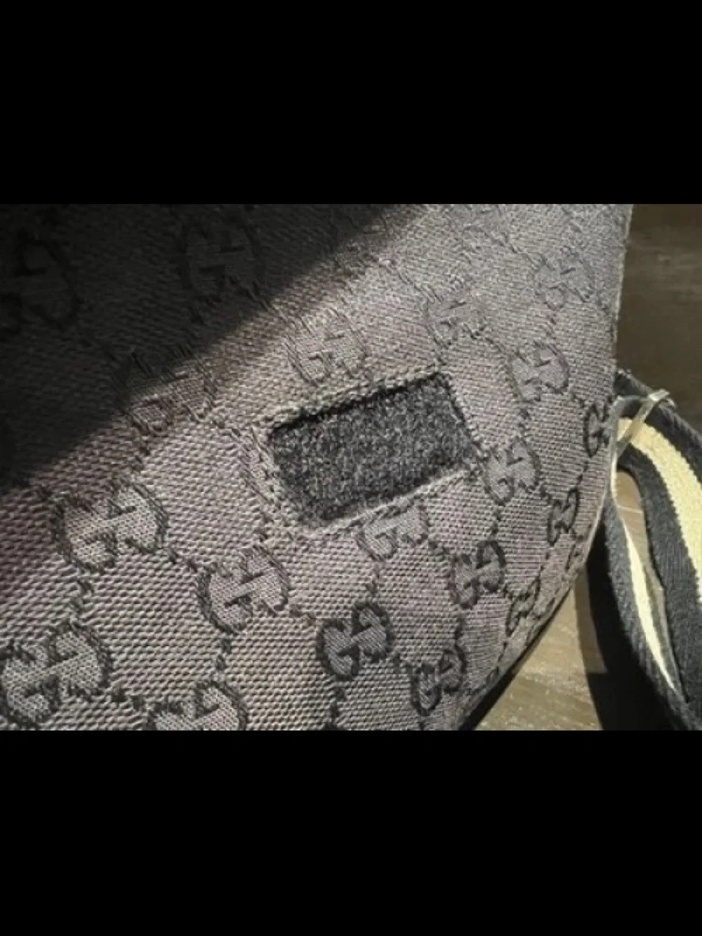 Gucci Brown Monogram Messenger Bag with Black Leather Pocket
